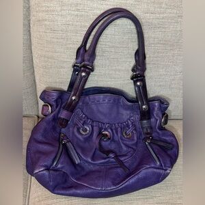 B. Makowski Lisbon Y2K Purple Leather Satchel